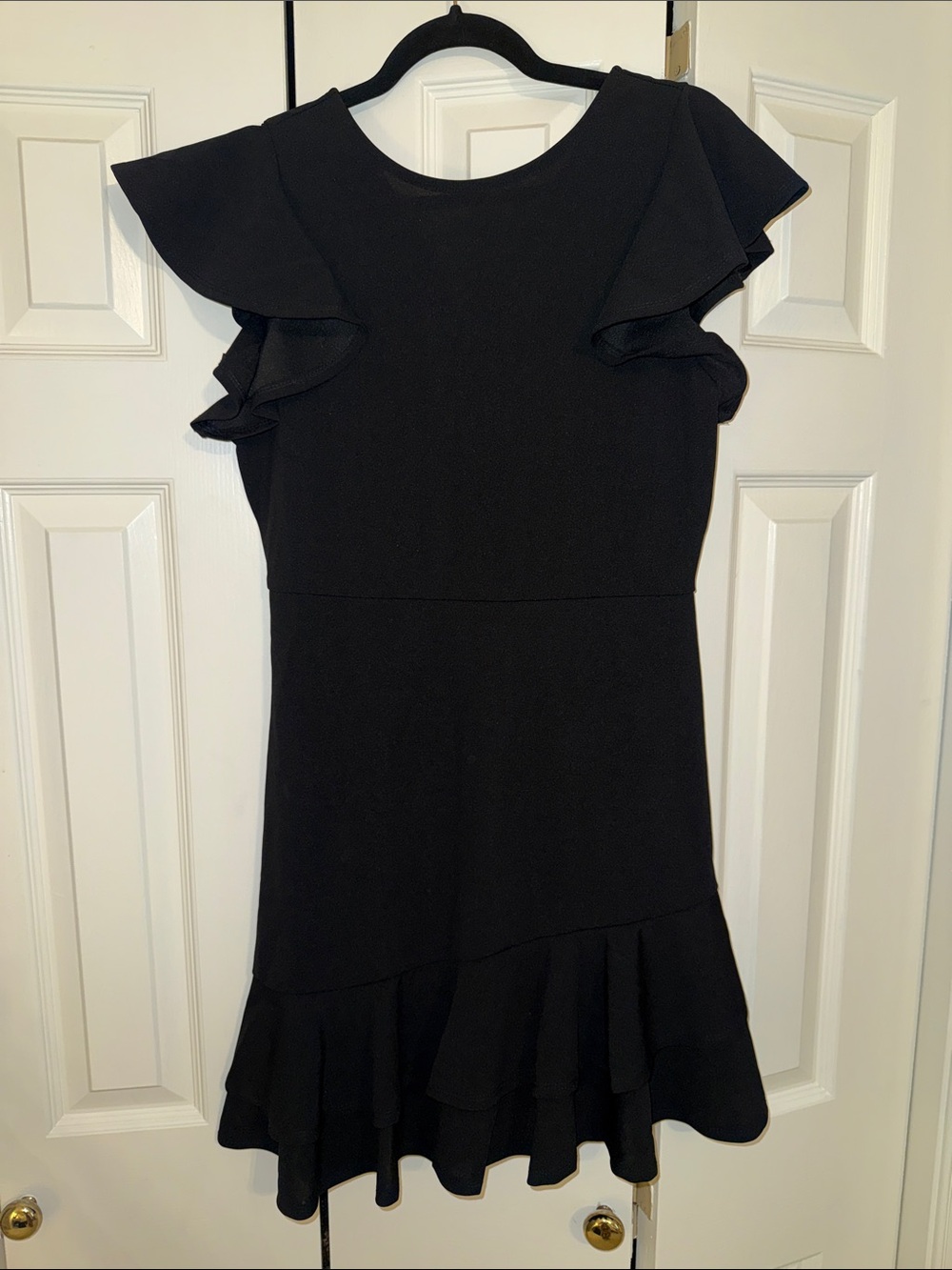 NWOT Black Ruffle-Sleeve Mini Dress